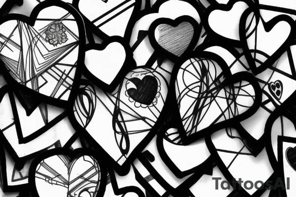 a thread being wound around the pieces of a broken heart tattoo idea