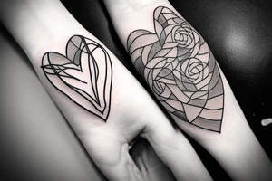a heart broken and being sowed back together by a needle and thread tattoo idea