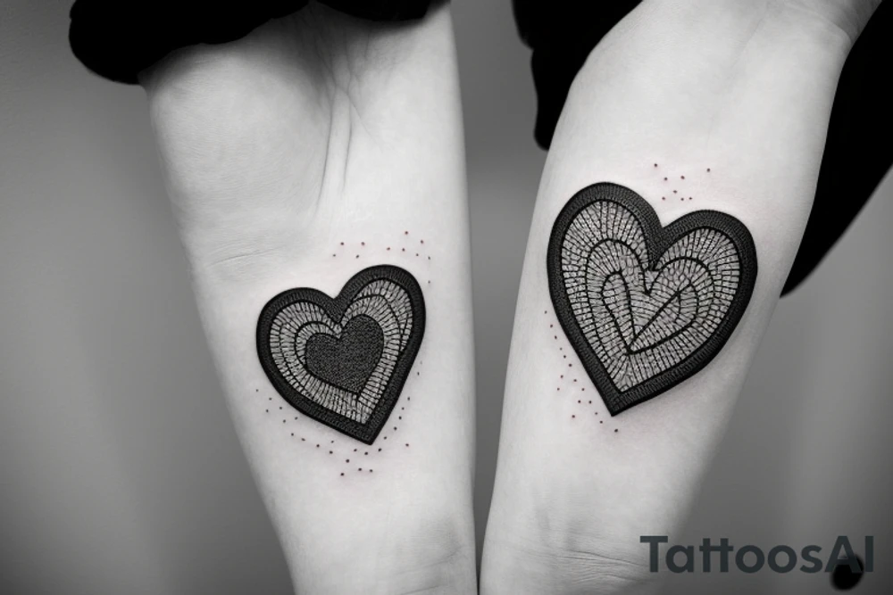 a heart broken and being sowed back together by a needle and thread tattoo idea