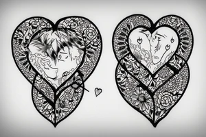 a heart broken and being sowed back together by a needle and thread tattoo idea