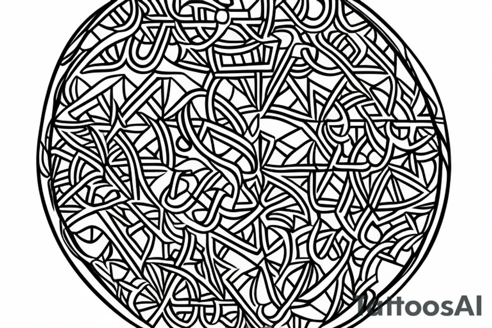 arabic ornament on the face tattoo idea