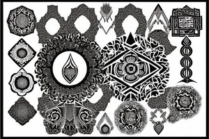 arabic ornament on the face tattoo idea