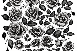 Rose with the stem spelling yolanda tattoo idea