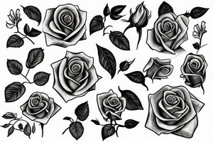 Rose with the stem spelling yolanda tattoo idea