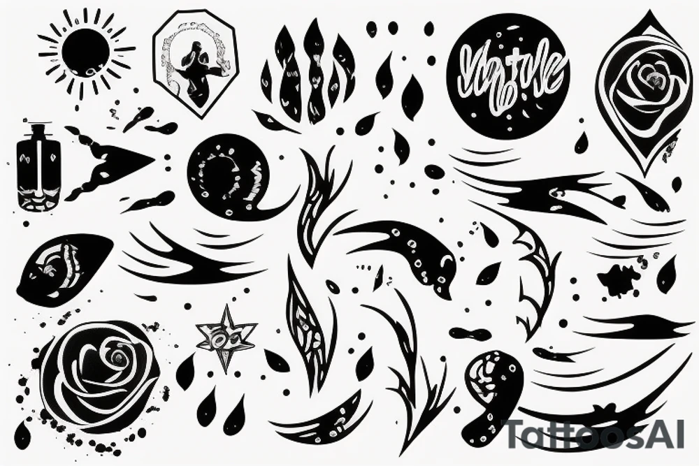 sunset in water tattoo idea