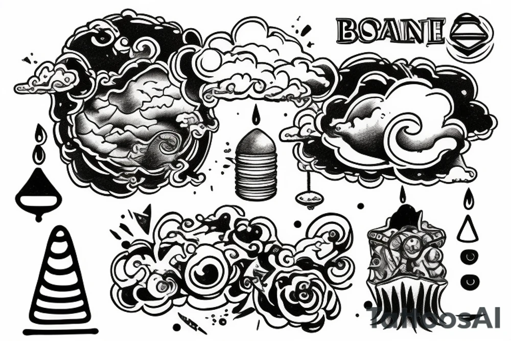 a balance and on top of one side sand which is dripping and on the other a cloud tattoo idea