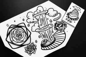 a balance and on top of one side sand which is dripping and on the other a cloud tattoo idea