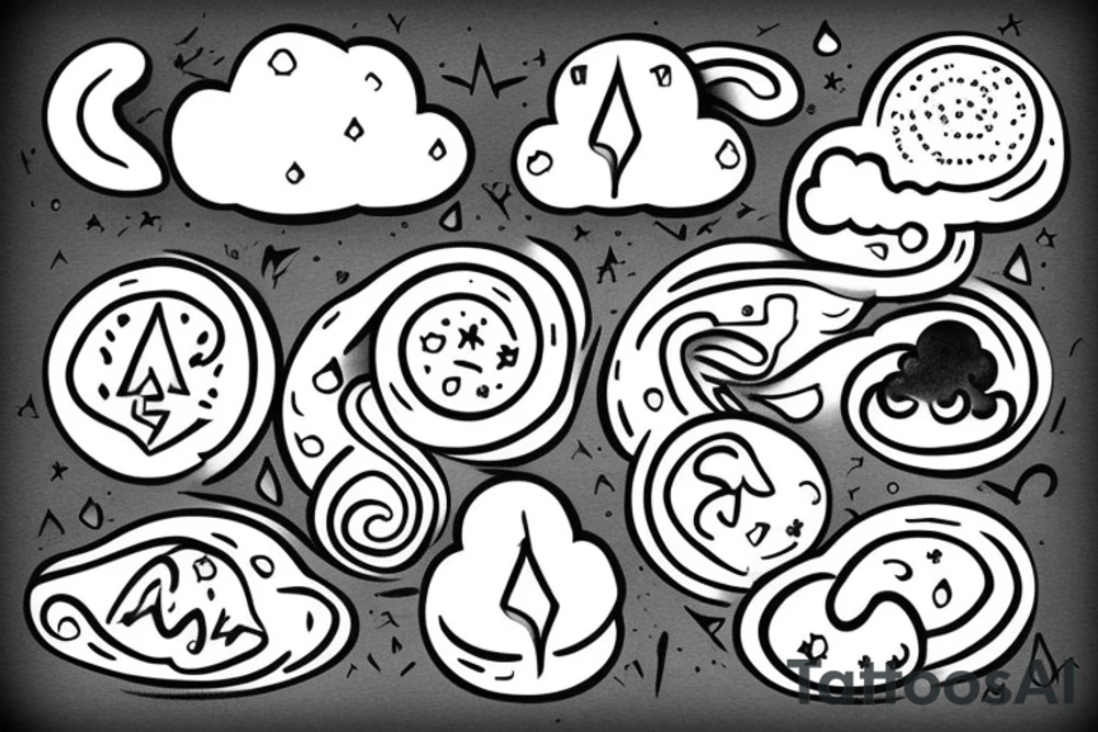 a balance and on top of one side sand which is dripping and on the other a cloud tattoo idea