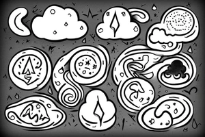 a balance and on top of one side sand which is dripping and on the other a cloud tattoo idea
