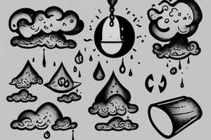 i want to see a balance on the left side there is sand which is dripping and on the right we see a cloud. tattoo idea
