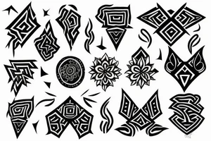 A mix of blackwork, geometric tattoo idea