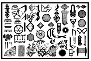 A mix of blackwork, geometric tattoo idea