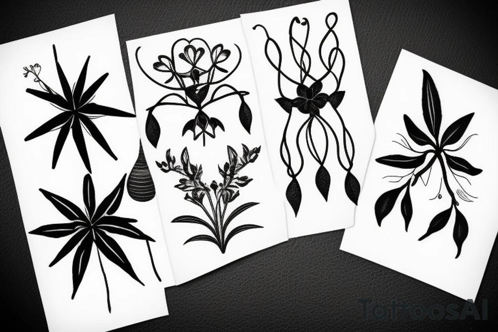 minimal floral ornament tattoo idea