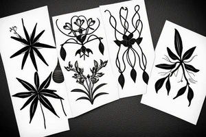 minimal floral ornament tattoo idea