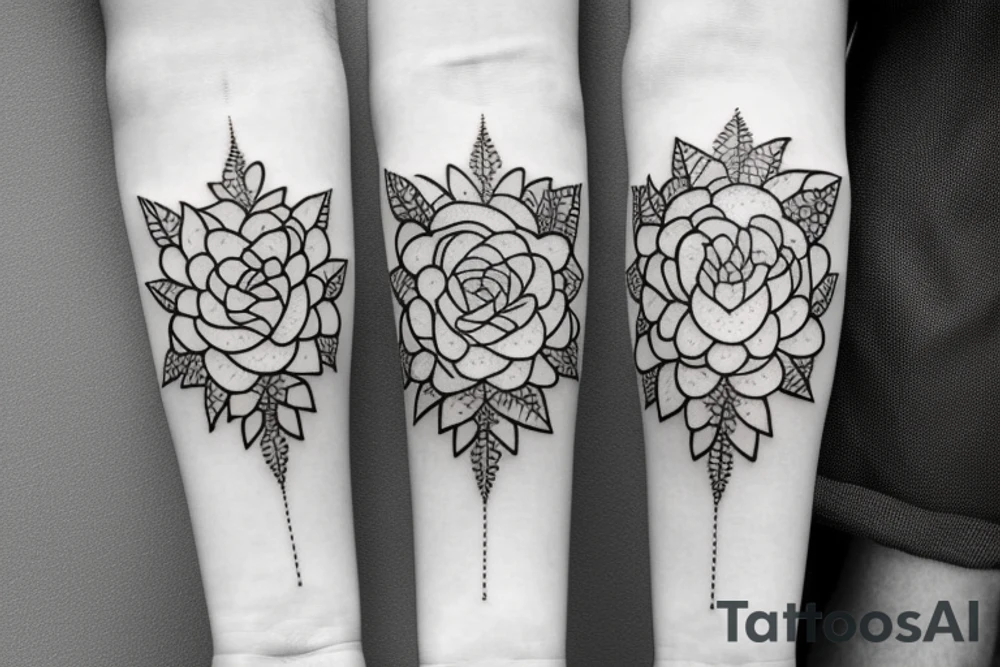 minimal floral ornament tattoo idea