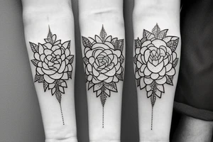 minimal floral ornament tattoo idea