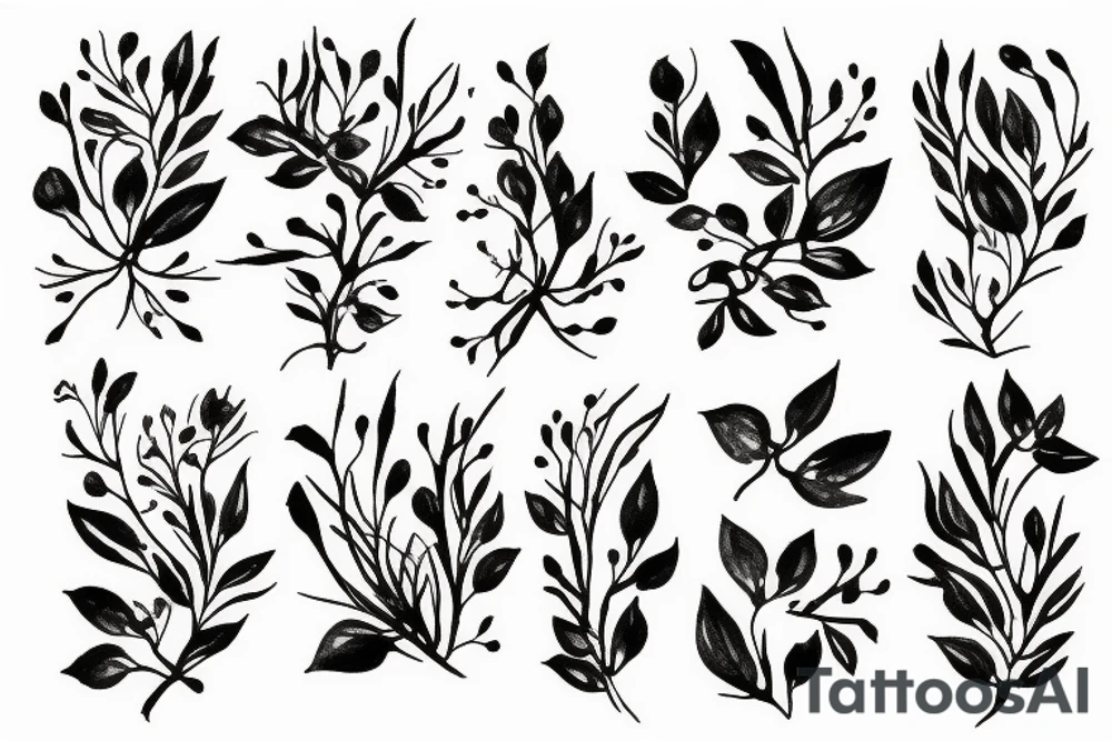 minimal floral ornament tattoo idea