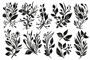 minimal floral ornament tattoo idea