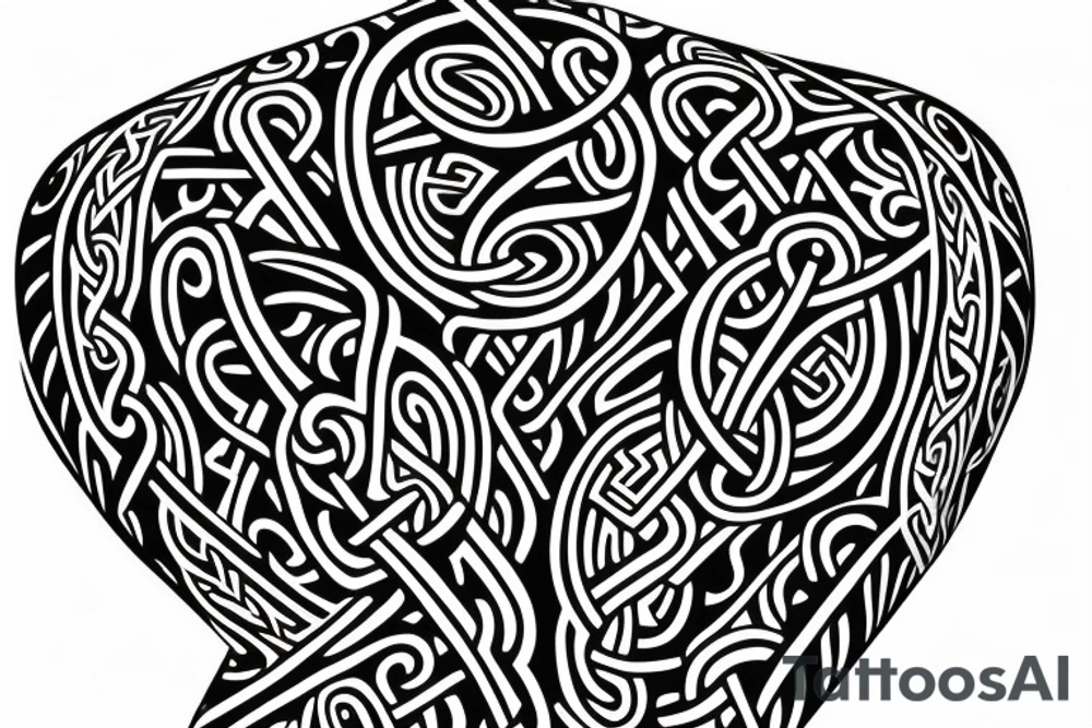 Viking 
back tattoo Knott work traditional tattoo idea