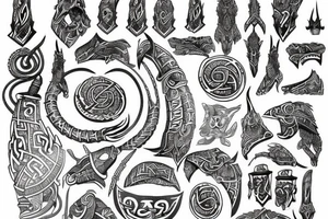 Viking 
back tattoo Knott work traditional tattoo idea