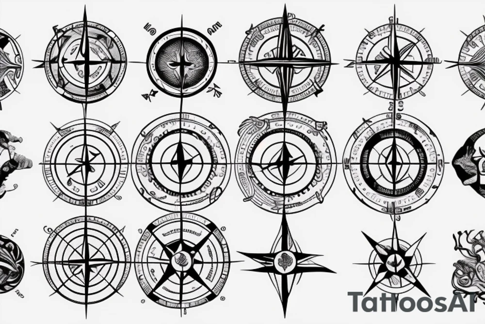 Compass showing the way to death tattoo idea