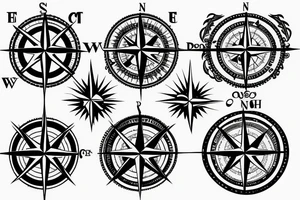 Compass showing the way to death tattoo idea