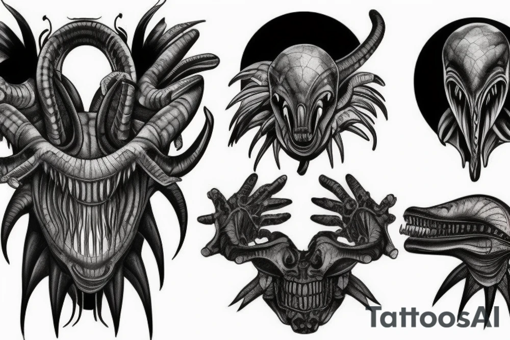 Alien predator tattoo idea