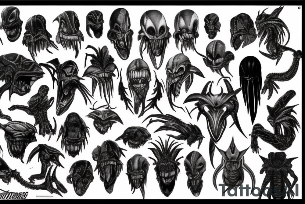 Alien predator tattoo idea