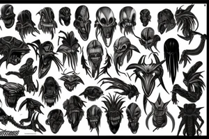 Alien predator tattoo idea
