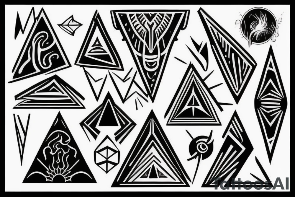 I am, leo, fire, triangle tattoo idea