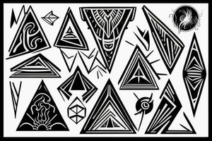 I am, leo, fire, triangle tattoo idea
