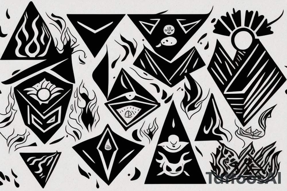 I am, leo, fire, triangle tattoo idea