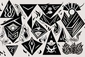 I am, leo, fire, triangle tattoo idea