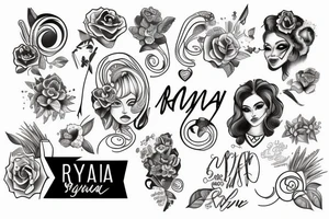 on the name rayna in a funky style tattoo idea