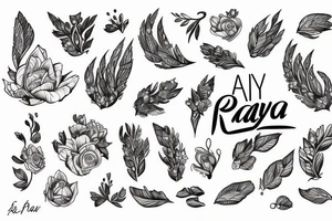 on the text "Rayna" tattoo idea