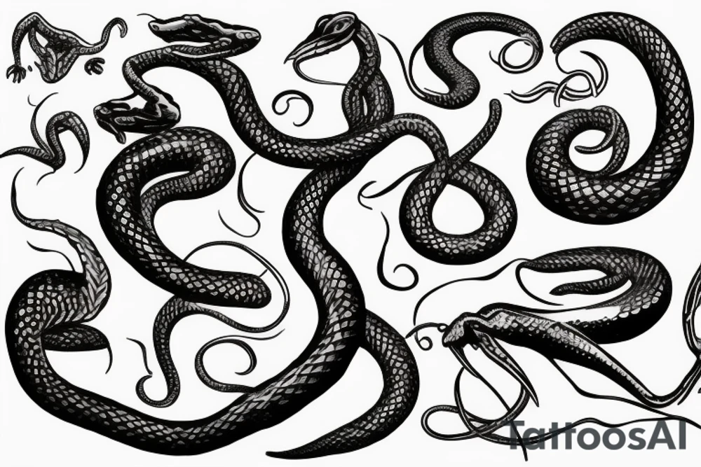 greek mythology snake venomous tattoo idea