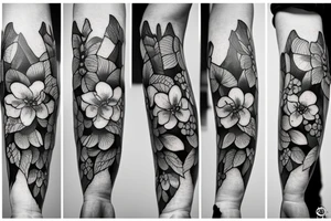 black hellebore flowers, arm tattoo tattoo idea