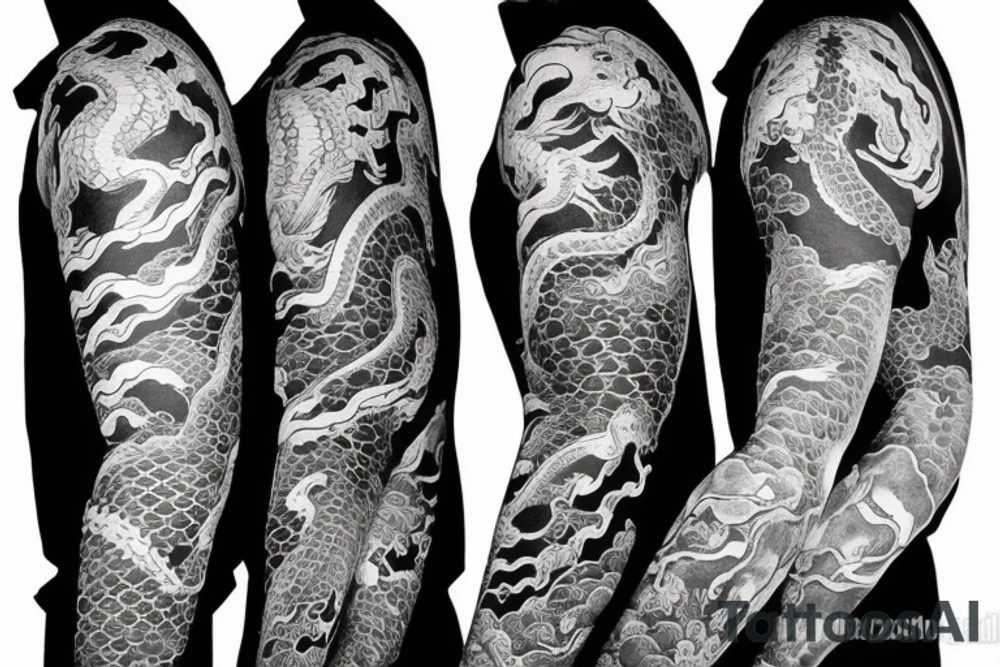 irezumi dragon sleeve tattoo idea