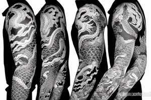 irezumi dragon sleeve tattoo idea