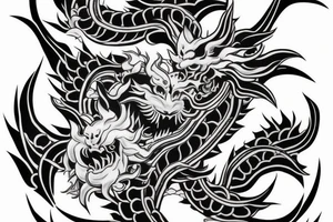 Japanese dragon sleeve with hannya mask tattoo idea