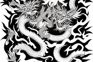 Japanese dragon sleeve with hannya mask tattoo idea