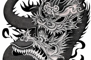 Japanese dragon sleeve with hannya mask tattoo idea