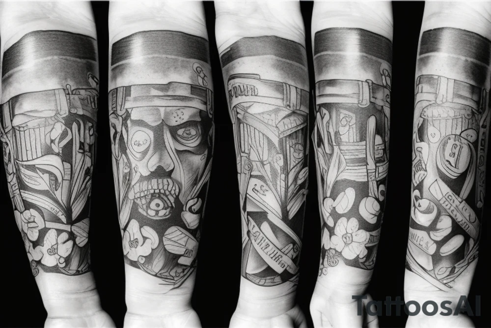 Hand holding beer mug tattoo idea