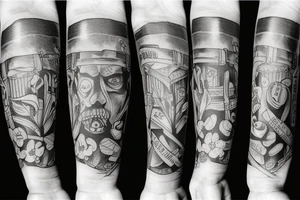 Hand holding beer mug tattoo idea