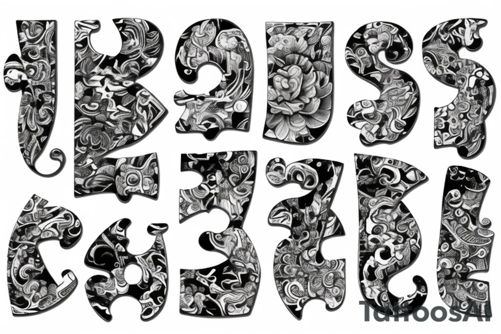longing puzzle piece yin and yan tattoo idea