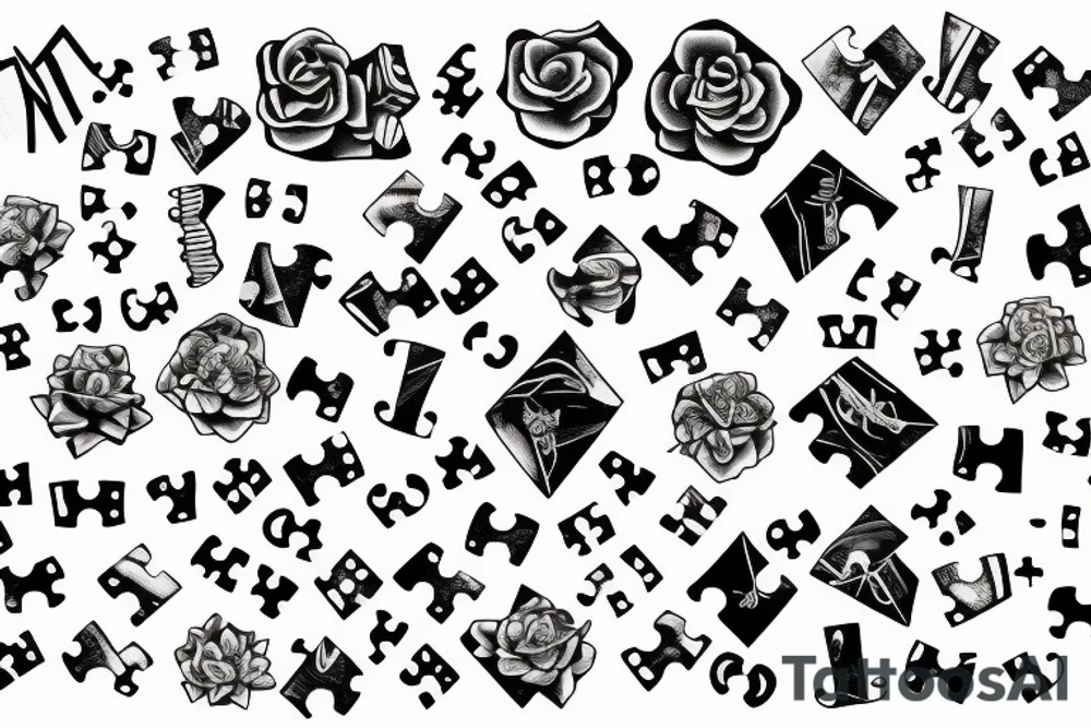 longing puzzle piece tattoo idea