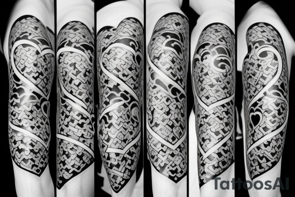 missing puzzle piece heart yin and yan tattoo idea