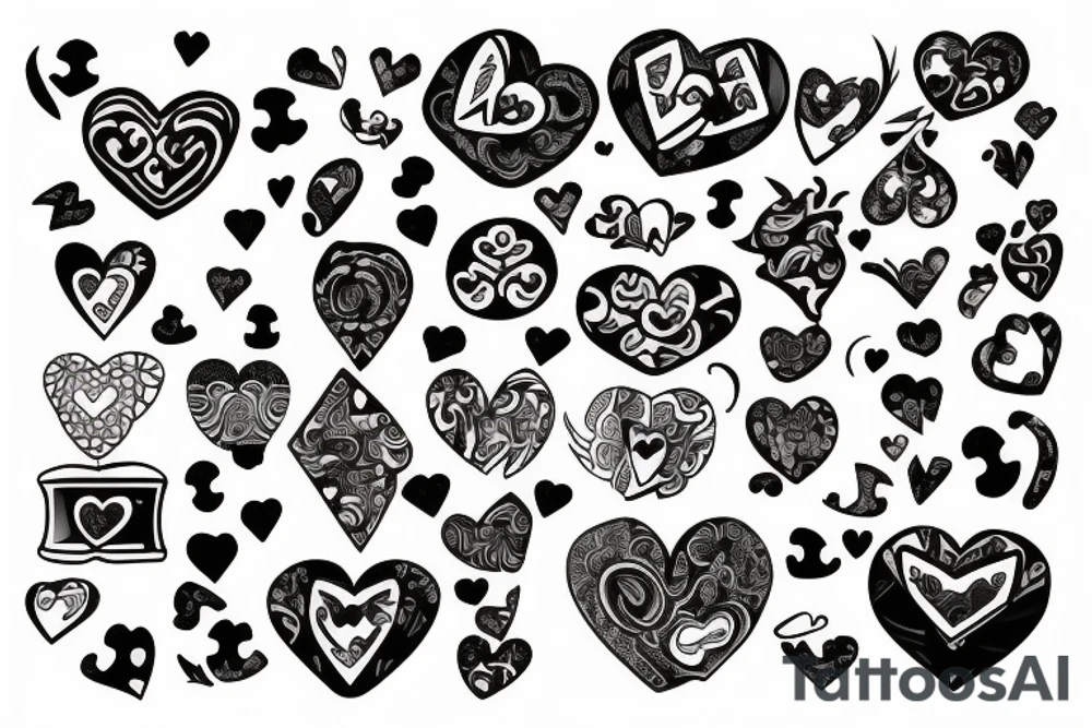 missing puzzle piece heart yin and yan tattoo idea