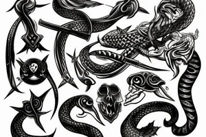 snake
dagger tattoo idea