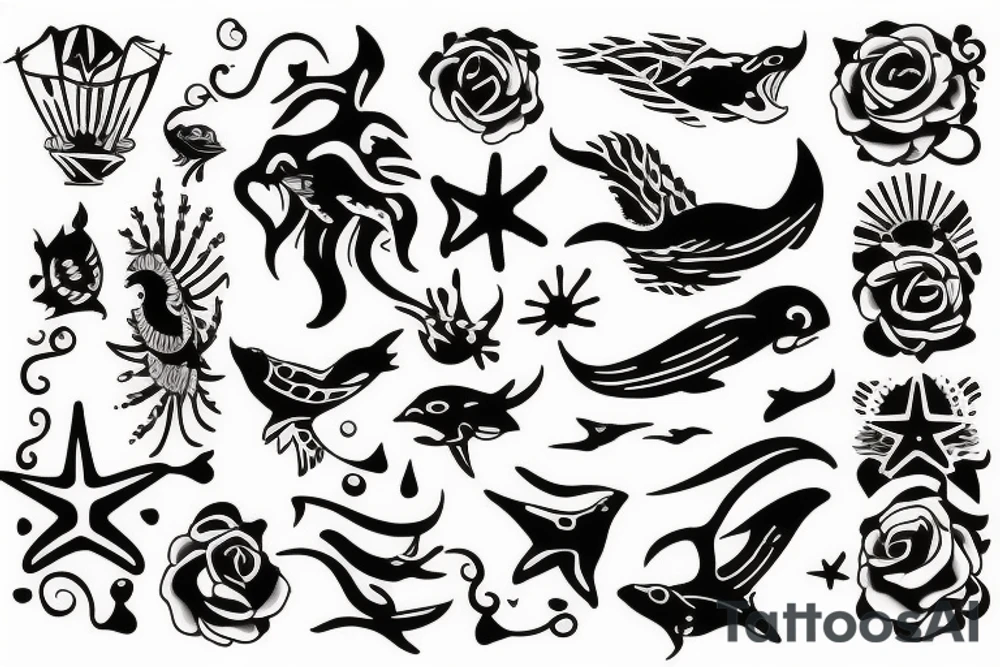 Sea freedom tattoo idea